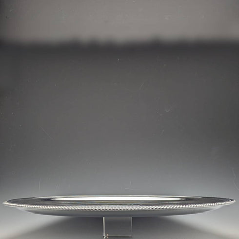 英国ヴィンテージ クロムプレート製 トレイ 機関車デザイン 直径30cm